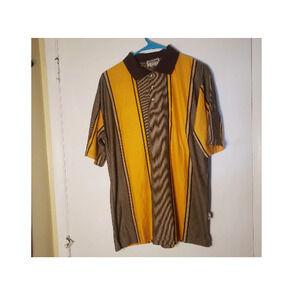 Sahara Club Brown & Yellow Polo Size L
